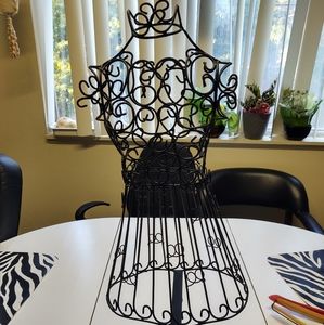 Vintage Black Wrought-Iron Photo or Jewelry or Scarf Holder